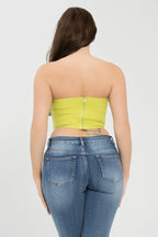 Front Fold-over Color Contrast Tube Top | Mixtshop LLC