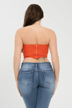 Front Fold-over Color Contrast Tube Top | Mixtshop LLC