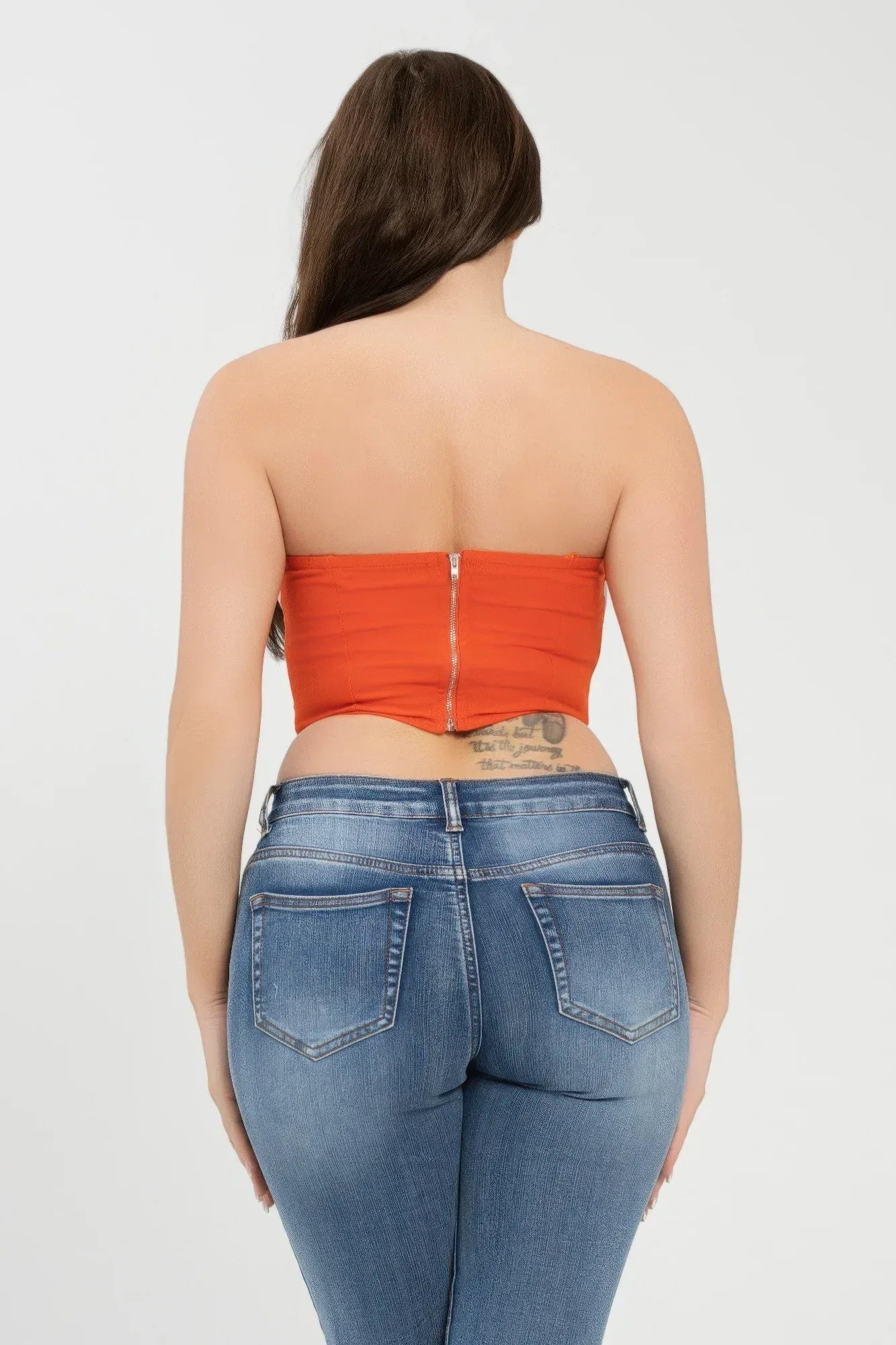 Front Fold-over Color Contrast Tube Top | Mixtshop LLC