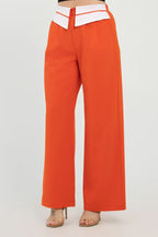 Front Button Fold-over Inside Zipper Pants | Mixtshop LLC