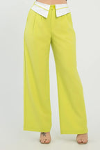 Front Button Fold-over Inside Zipper Pants | Mixtshop LLC