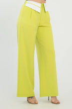 Front Button Fold-over Inside Zipper Pants | Mixtshop LLC
