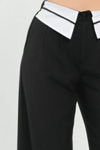 Front Button Fold-over Inside Zipper Pants | Mixtshop LLC