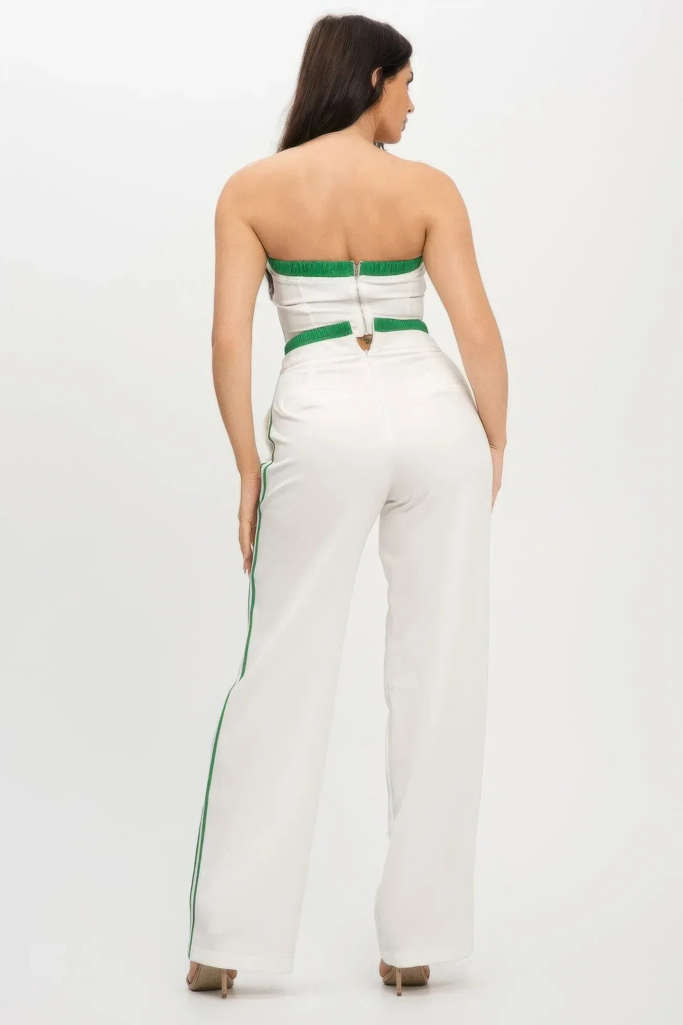 Stripe Tapping Contrast Elastic Band Toppants Set | Mixtshop LLC