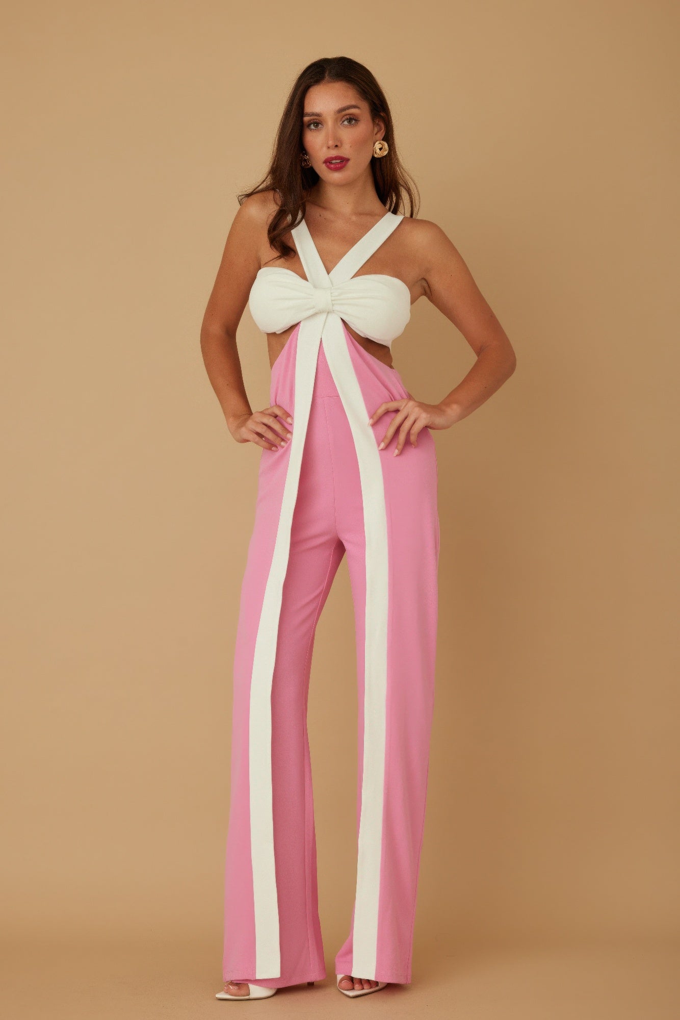 X Ribbon Open Jumpsuit Secondary image