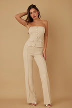 Classy Two Piece Sets With Oval Crystal Stone | Mixtshop LLC
