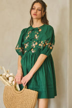 Poplin Front Ribbon Tie Baby Doll Dress | Mixtshop LLC