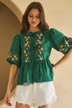 Poplin Front Ribbon Tie Blouse | Mixtshop LLC