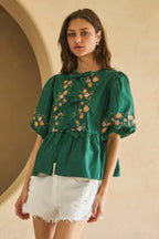 Poplin Front Ribbon Tie Blouse | Mixtshop LLC