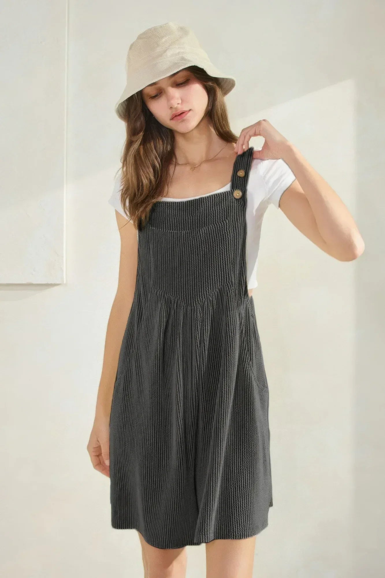 Prime Ribbed Knit Overall Romper | Mixtshop LLC Main image
