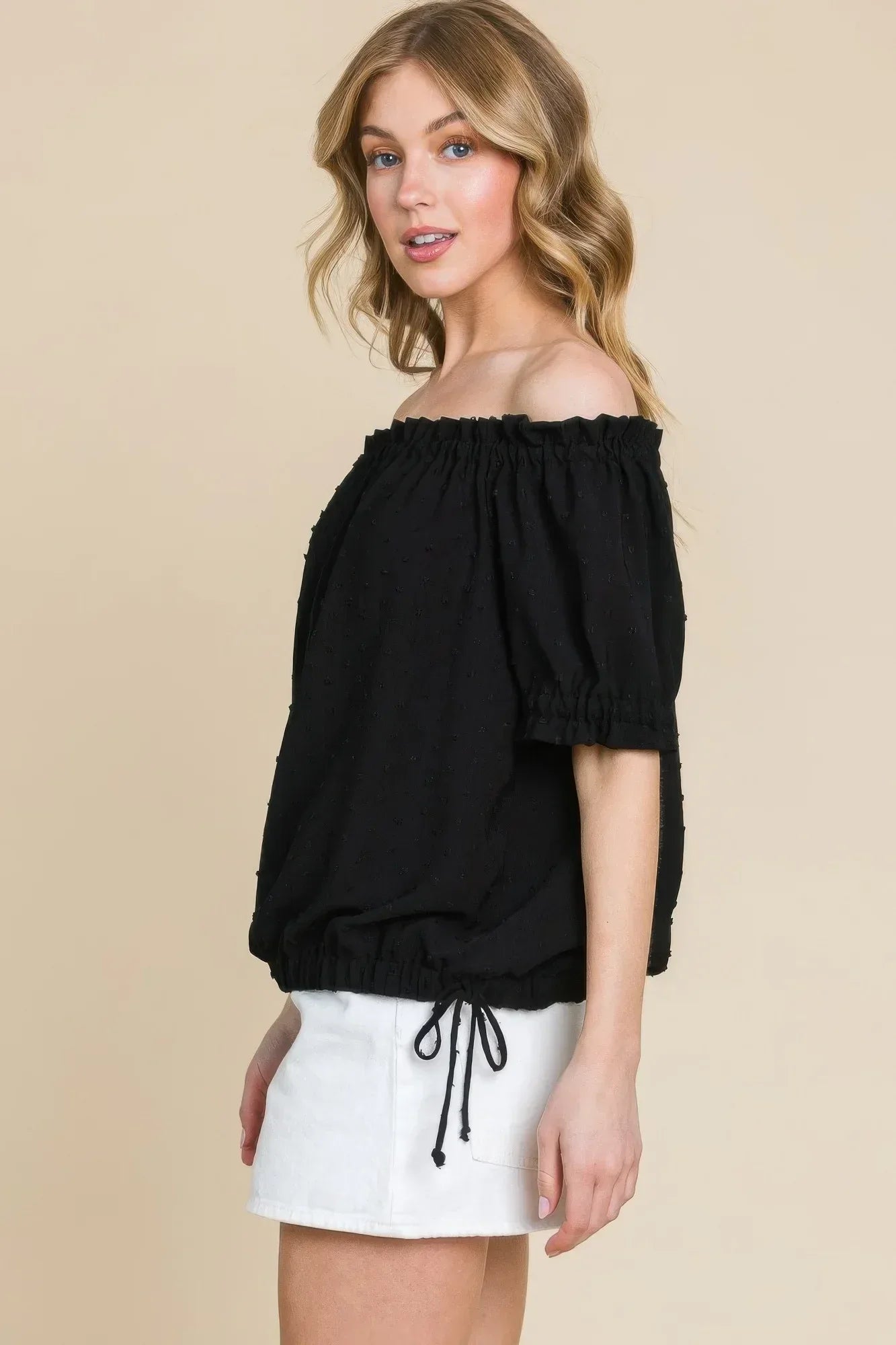 Airflow Dot Off-shoulder Fashion Top | Mixtshop LLC
