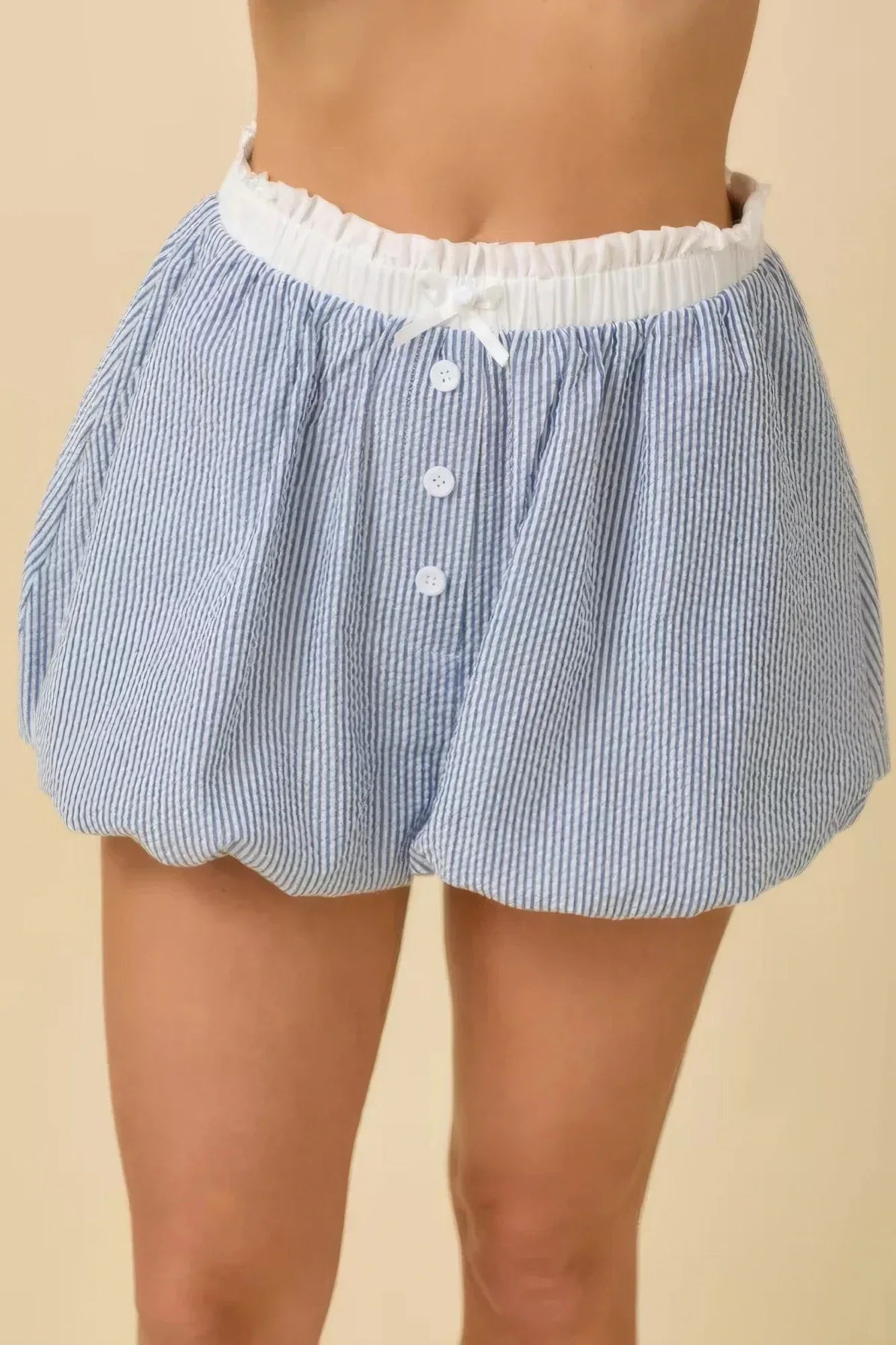 Seersucker Stripe Bubble Hem Boxer Shorts | Mixtshop LLC Main image