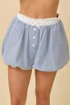 Seersucker Stripe Bubble Hem Boxer Shorts | Mixtshop LLC