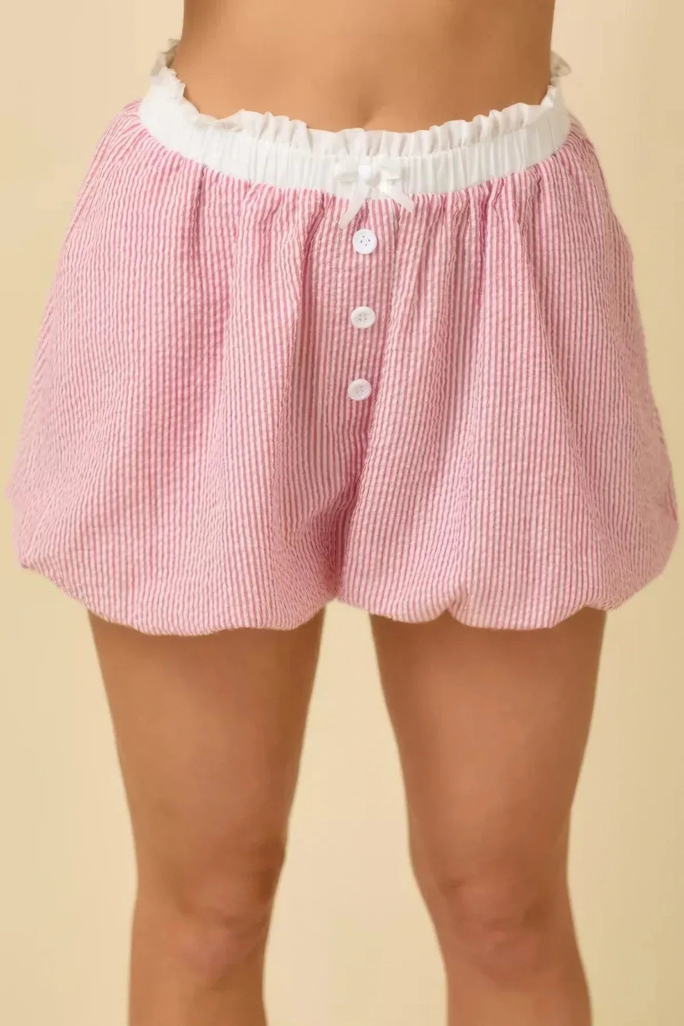 Seersucker Stripe Bubble Hem Boxer Shorts | Mixtshop LLC