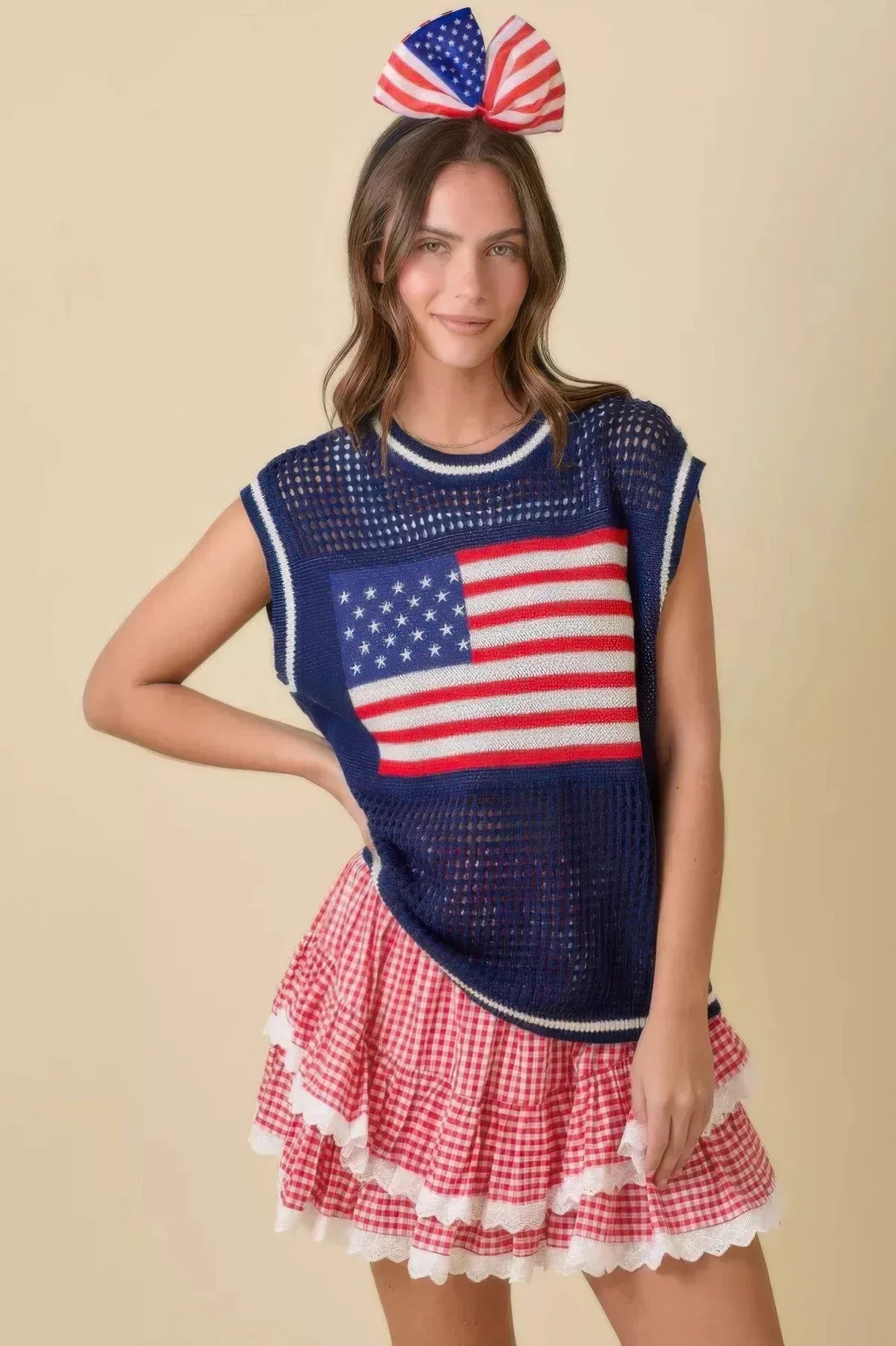 Gingham Ruffle Skort With Eyelet Ruffle | Mixtshop LLC