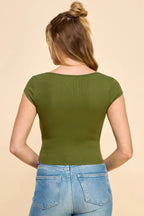 Square Neck Cap Sleeve Top | Mixtshop LLC