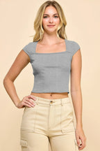 Square Neck Cap Sleeve Top | Mixtshop LLC