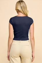 Square Neck Cap Sleeve Top | Mixtshop LLC