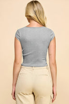 Square Neck Cap Sleeve Top | Mixtshop LLC