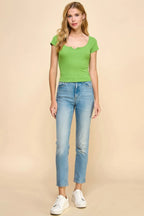 Scoop Neck W/mini Notch W/o Seaming Rib Tee | Mixtshop LLC