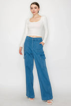 Lace Trim Square Long Sleeve Top | Mixtshop LLC