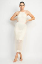 Halter Neck Open-back Midi Dress | Mixtshop LLC