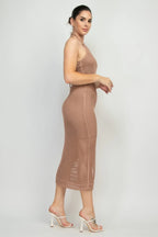Halter Neck Open-back Midi Dress | Mixtshop LLC