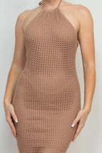 Halter Neck Open-back Midi Dress | Mixtshop LLC
