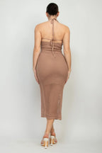 Halter Neck Open-back Midi Dress | Mixtshop LLC