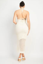 Halter Neck Open-back Midi Dress | Mixtshop LLC