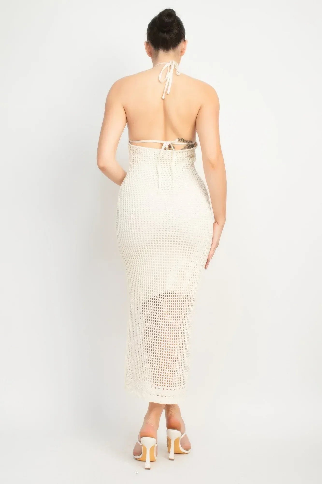 Halter Neck Open-back Midi Dress | Mixtshop LLC