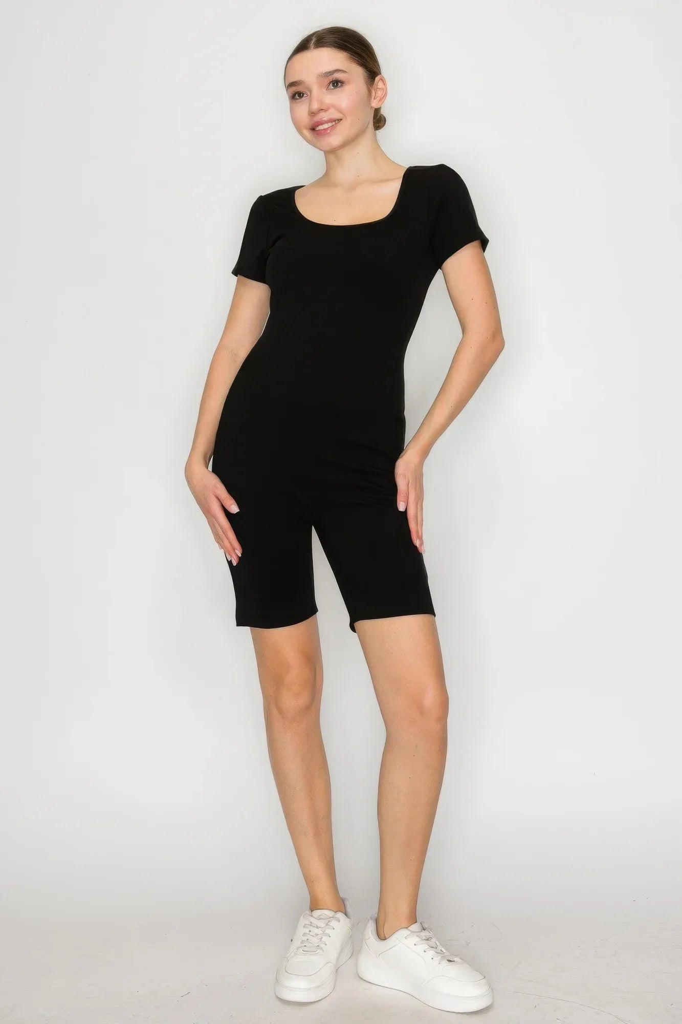 Scoop Short Sleeve Rib Romper | Mixtshop LLC Main image
