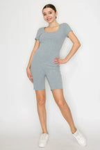 Scoop Short Sleeve Rib Romper | Mixtshop LLC