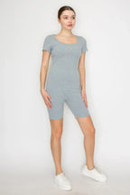 Scoop Short Sleeve Rib Romper | Mixtshop LLC