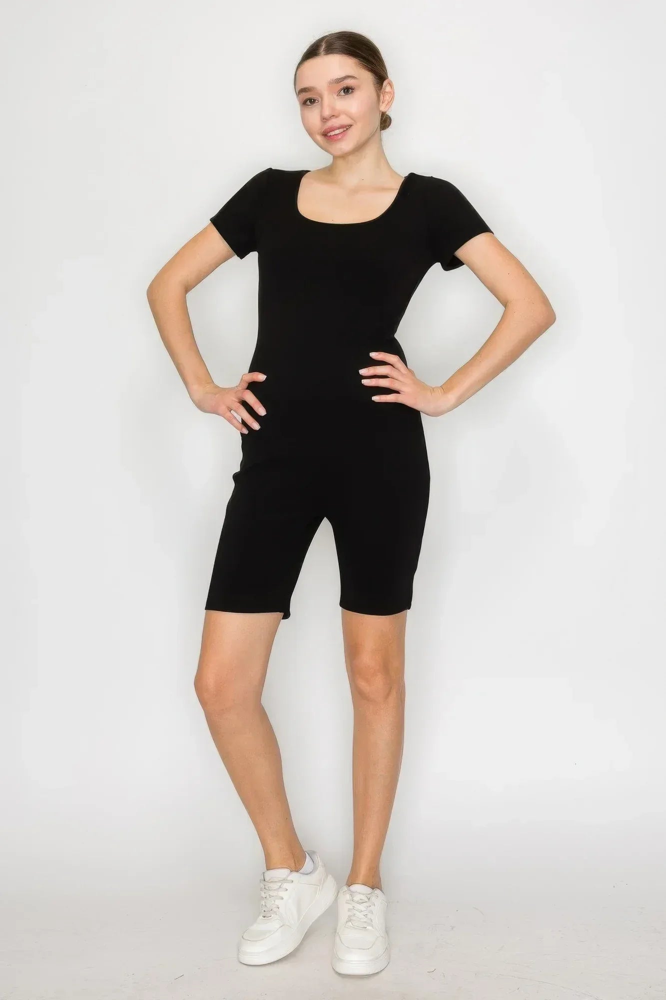 Scoop Short Sleeve Rib Romper | Mixtshop LLC