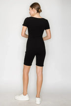 Scoop Short Sleeve Rib Romper | Mixtshop LLC
