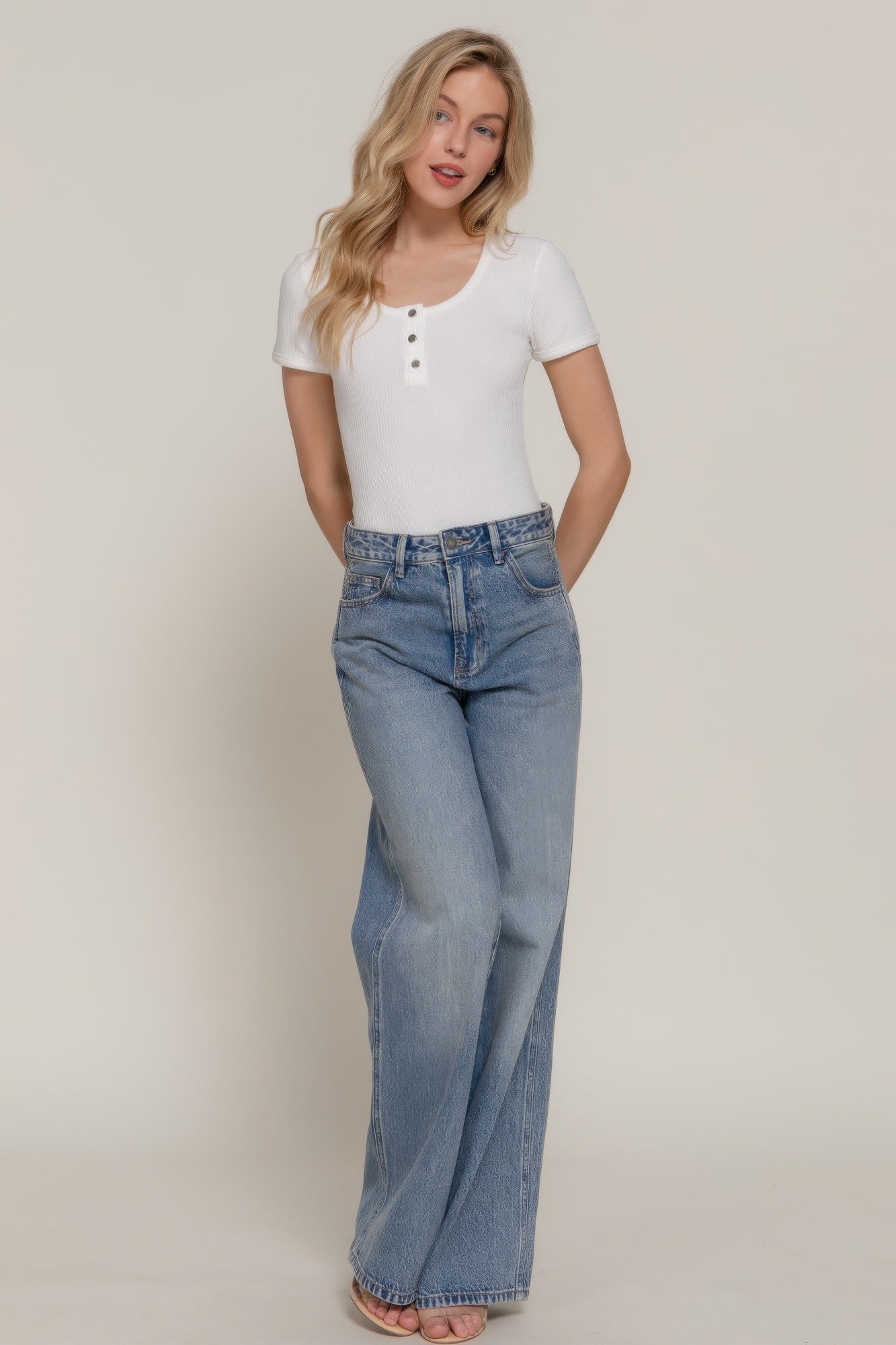 Short Slv Snap Button Rib Bodysuit Secondary image