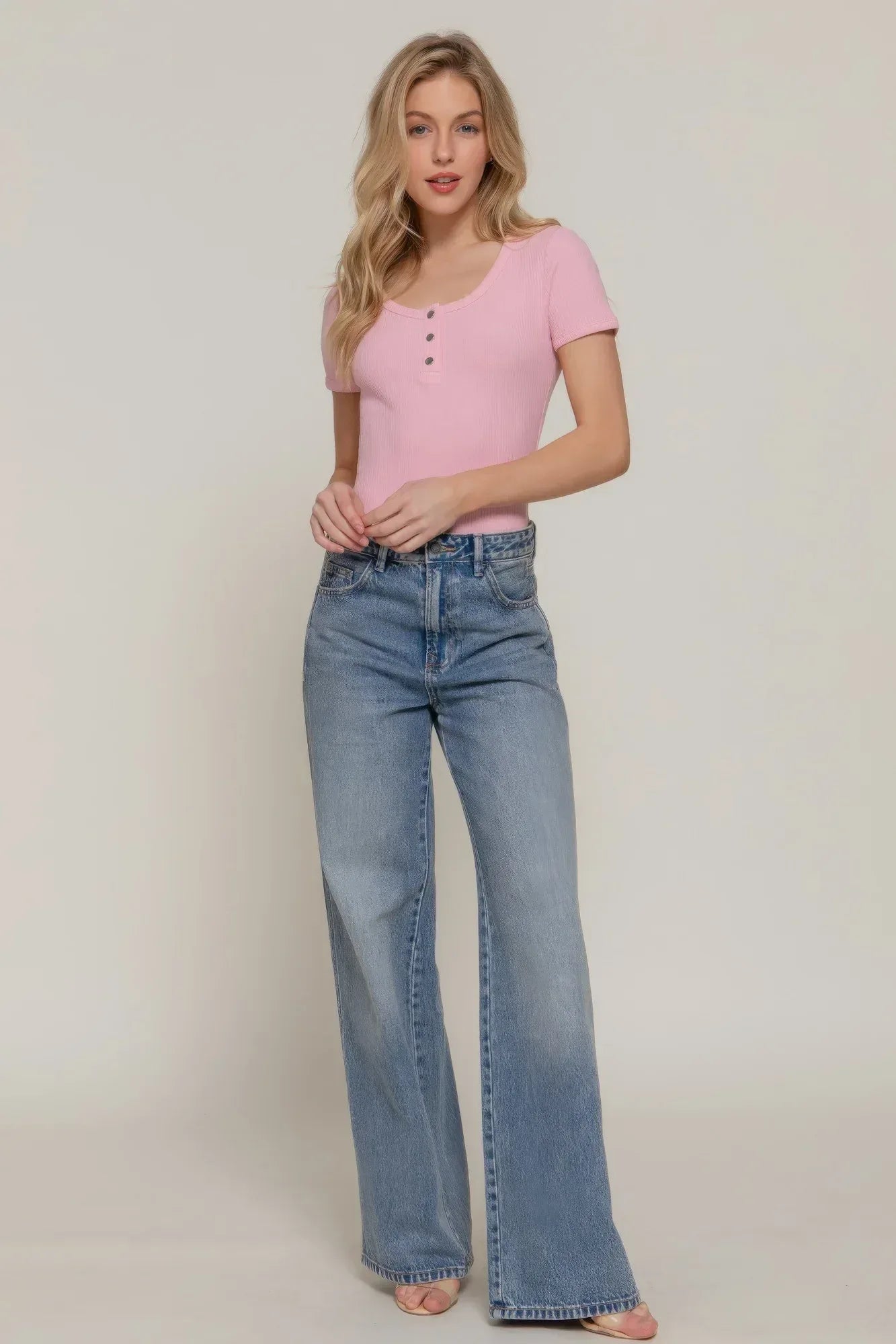 Short Slv Snap Button Rib Bodysuit Secondary image