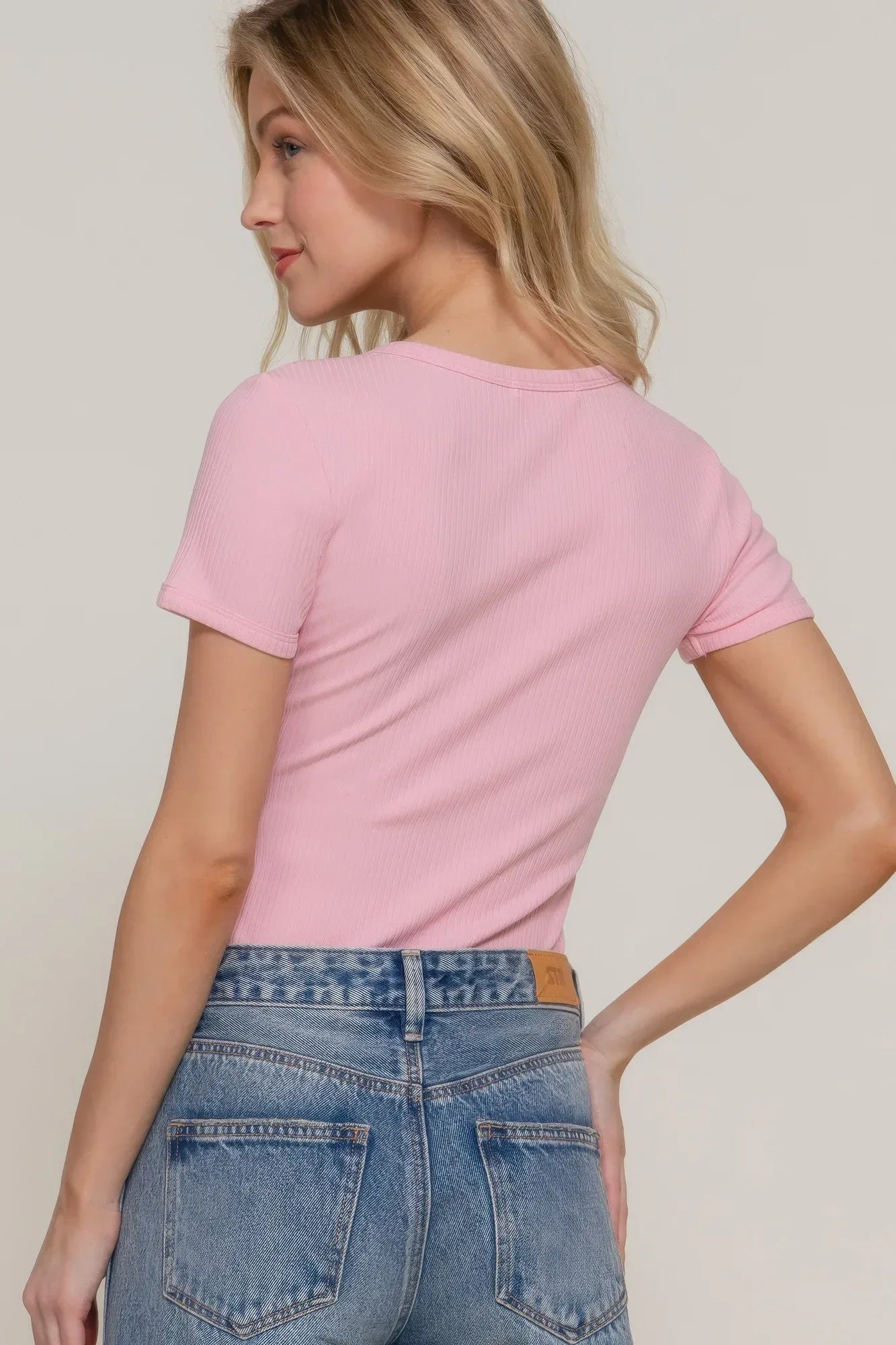 Short Slv Snap Button Rib Bodysuit | Mixtshop LLC