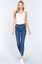Sleeveless Henley Rib Knit Bodysuit | Mixtshop LLC
