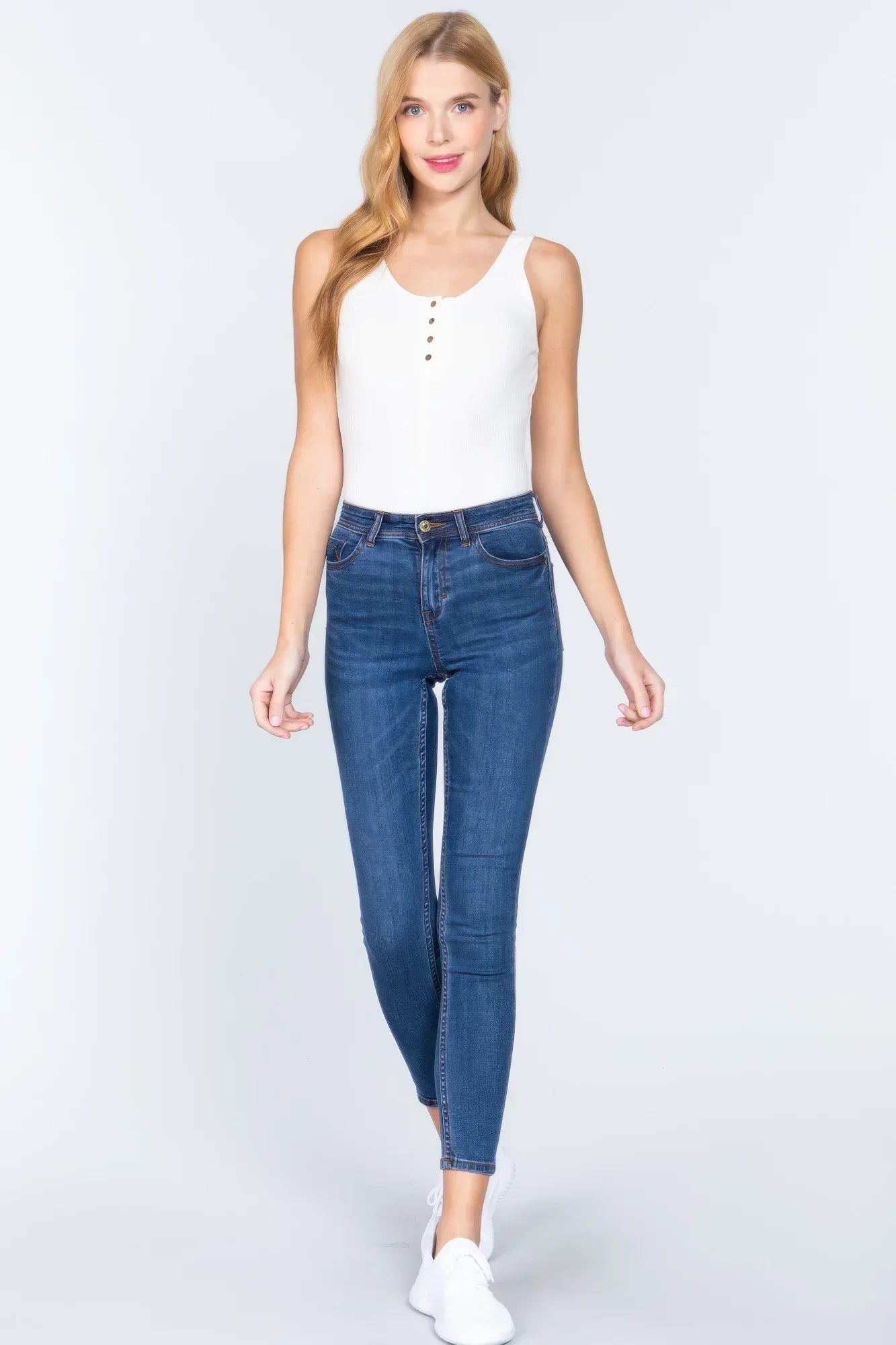 Sleeveless Henley Rib Knit Bodysuit | Mixtshop LLC