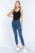 Sleeveless Henley Rib Knit Bodysuit | Mixtshop LLC