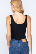Sleeveless Henley Rib Knit Bodysuit | Mixtshop LLC