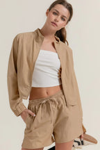 Long Slv Crop Activewear Anorak Jacket | Mixtshop LLC