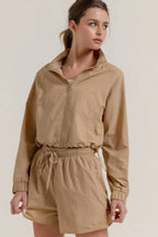 Long Slv Crop Activewear Anorak Jacket | Mixtshop LLC