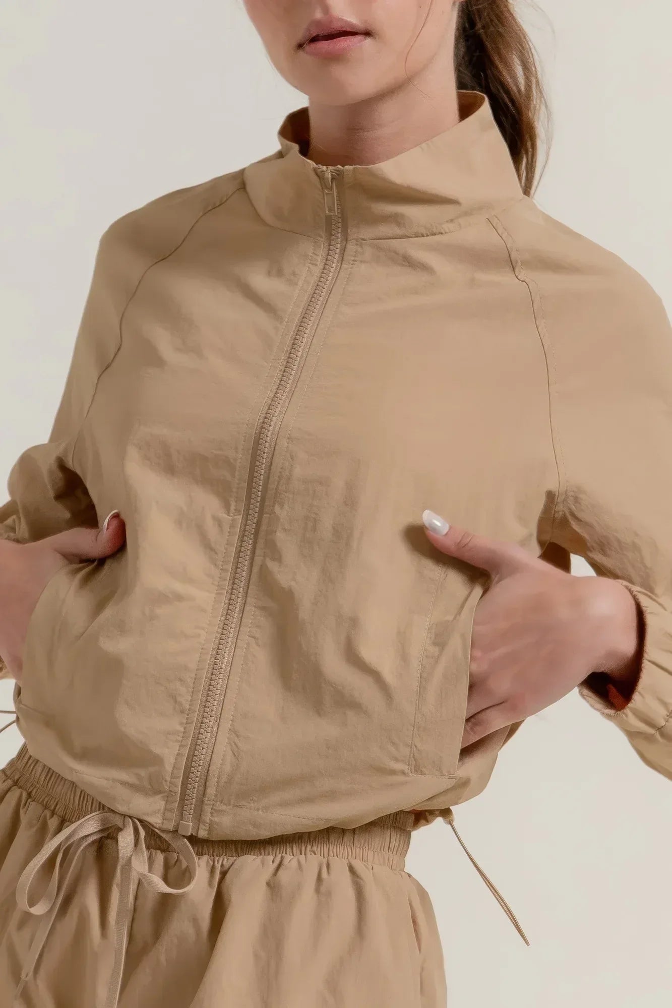 Long Slv Crop Activewear Anorak Jacket | Mixtshop LLC
