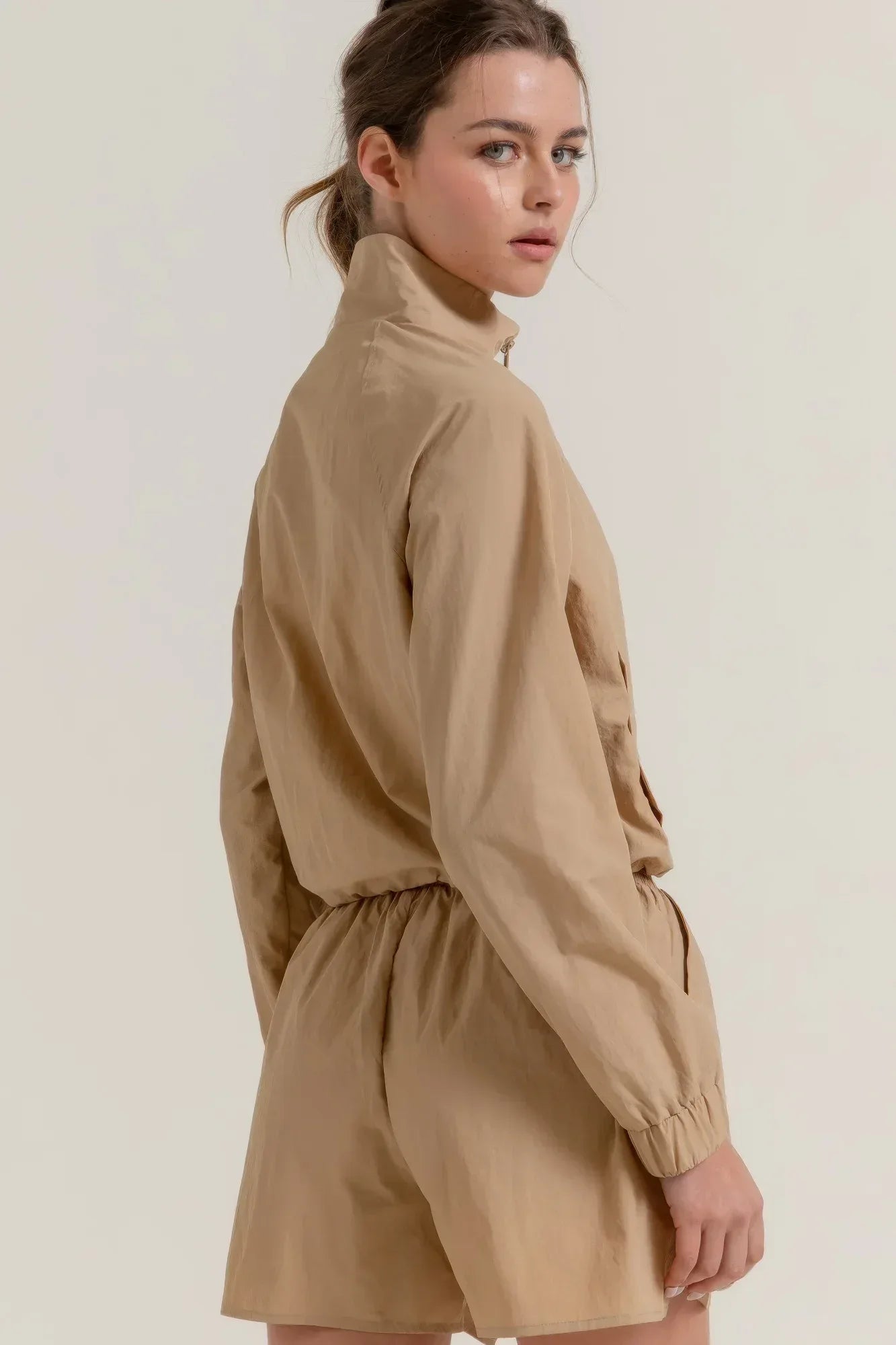 Long Slv Crop Activewear Anorak Jacket | Mixtshop LLC