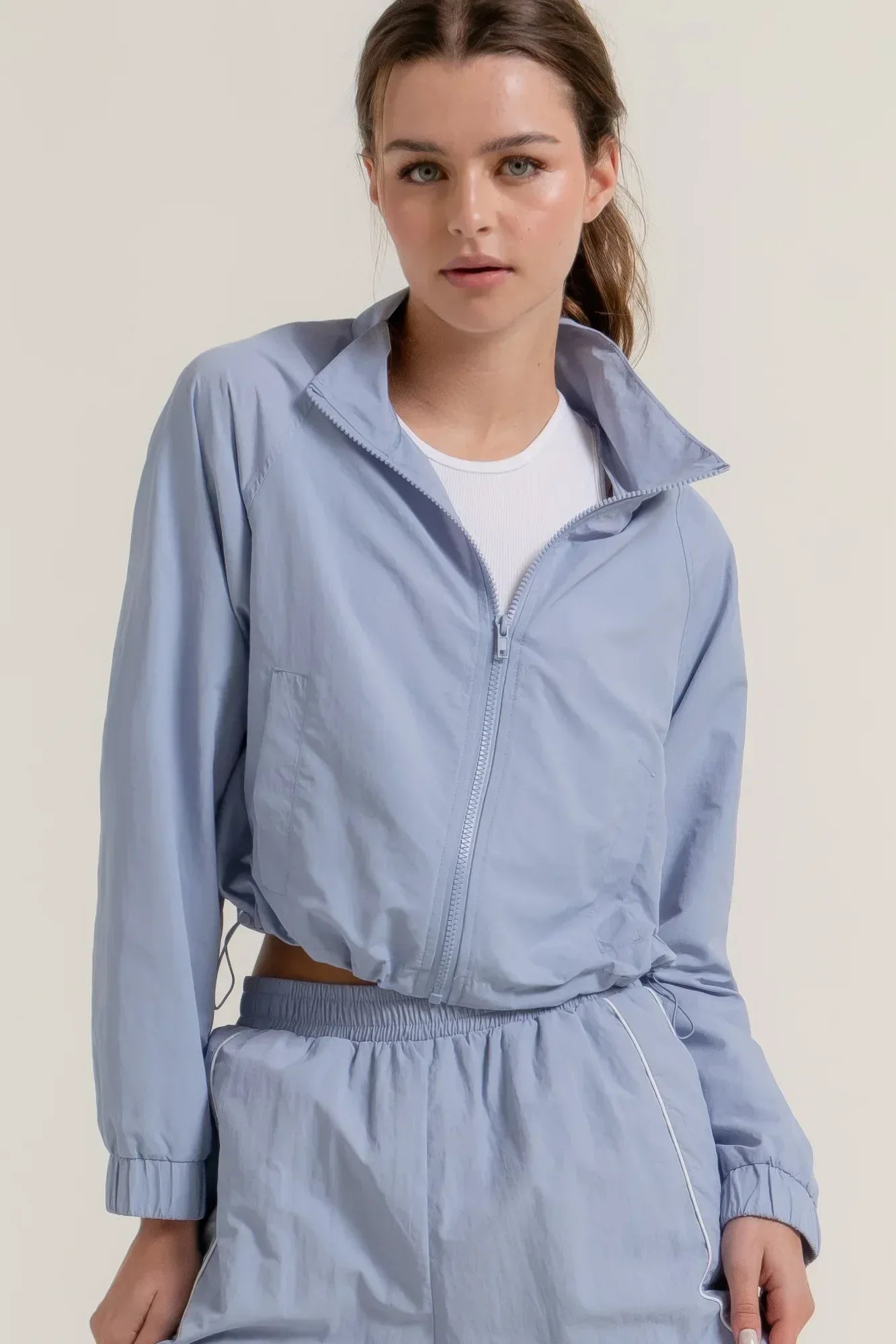 Long Slv Crop Activewear Anorak Jacket | Mixtshop LLC Main image