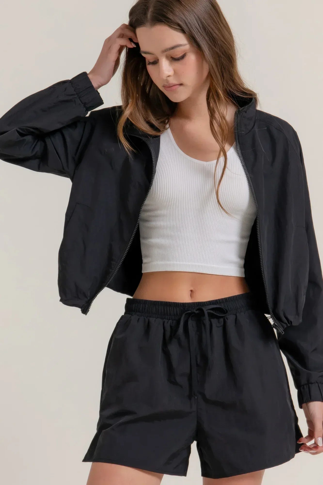 Long Slv Crop Activewear Anorak Jacket Secondary image