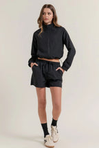 Long Slv Crop Activewear Anorak Jacket | Mixtshop LLC